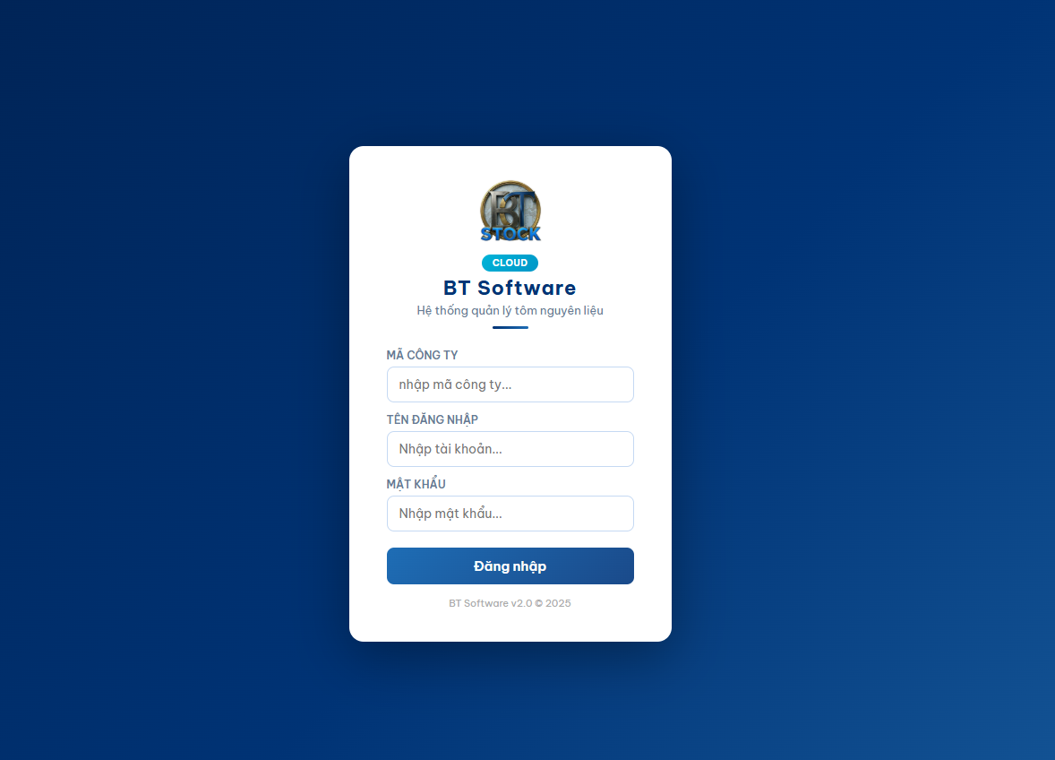 Màn hình đăng nhập BT - Stock